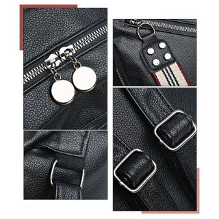 Balo thời trang nam - nữ mini đẹp du lịch công sở , vải da  cao cấp, màu đen sang trọng, khóa kéo nhiều ngăn TX29