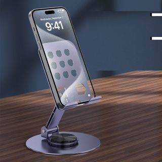Giá đỡ điện thoại để bàn kim loại đế xoay AT2