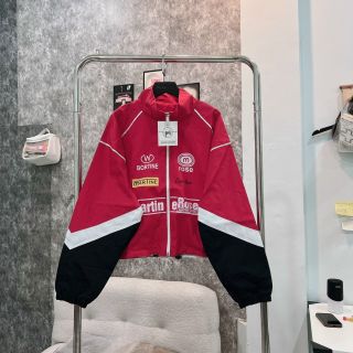 Áo khoác dù cổ bẻ phối màu, logo in MARTINE ROSE Chất dù xịn 2 lớp, dây rút lai
