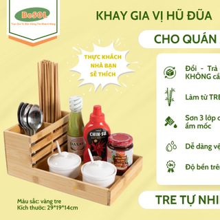 ỐNG ĐŨA MUỖNG KHAY GIA VỊ ĐA NĂNG BẰNG GỖ TRE TỰ NHIÊN DÀNH CHO QUÁN ĂN GIA ĐÌNH - SẠCH SẼ SANG TRỌNG BỀN BỈ - THƯƠNG HIỆU BESOL
