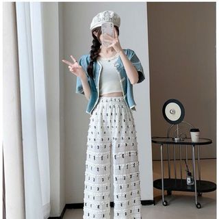 Quần dài nơ ren, chất thun ren lưng chun cô giản thoáng mát. Free size dưới 55kg. Giá sỉ - giá bán buôn