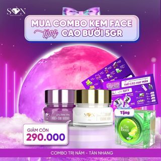 Combo Kem Face Tím Nám Tàn Nhang + Kem Face Dưỡng Trắng SON Cosmetic Nguyễn Tiên