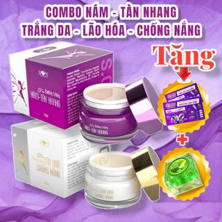 Combo Kem Face Tím Nám Tàn Nhang + Kem Face Dưỡng Trắng SON Cosmetic Nguyễn Tiên