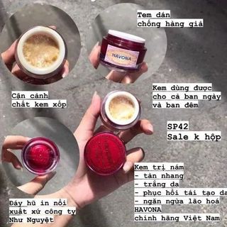 Kem trị nám, tàn nhang, tái tạo da, ngăn ngừa lão hóa Havona 15g