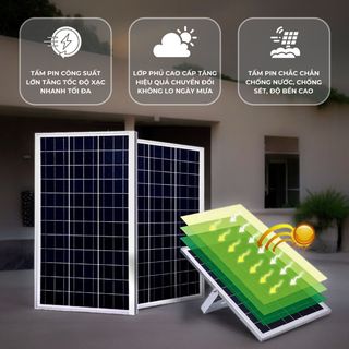 [Pin Khổng Lồ] Đèn năng lượng mặt trời DN 300W, tự động tắt, đèn tường ngoài trời, khung nhựa cao cấp