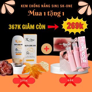 (Deal sốc) Kem Chống nắng 5in1 SK-ONE Nâng tone kìm dầu, chống trôi cấp ẩm + tặng kèm nạ hồng sâm