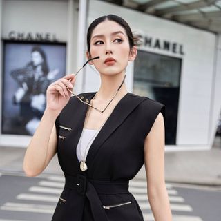 SET ÁO CHÂN VÁY PHỐI DÂY KÉO - DT1818