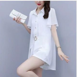 SET BỘ ĐÙI CÁCH ĐIỆU CỔ SƠ MI TAY CÁNH TIÊN - DT1821