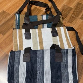 BOOCEAN Túi Tote sọc, Túi mua sắm Túi xách nữ đi lại, Túi đeo vai dung tích lớn(01)