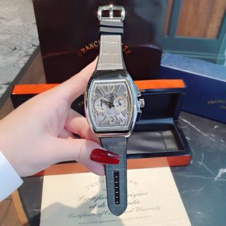 ĐỒNG HỒ NAM TRUNG CẤP FRANK MULER DÂY CAO SU BỌC DA NIỀNG TRƠN 5