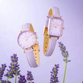 ĐỒNG HỒ NỮ CAO CẤP D.W QUADRO LAVENDER DÂY DA TÍM MẶT CHỮ NHẬT KÈM TEM KÍCH HOẠT ĐIỆN TỬ 1