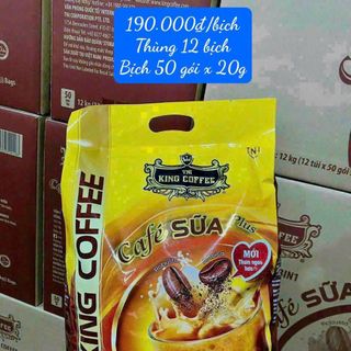 Cà phê sữa hoà tan plus - king coffee túi 50gói x 20gr - 1000gr giá sỉ giá bán buôn giá sỉ