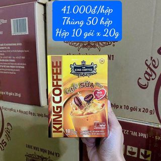 Hộp cà phê sữa plus king coffee - hộp 10 gói x 20gr giá sỉ giá bán buôn giá sỉ