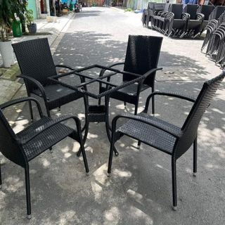 Bộ bàn ghế cafe giá rẻ ghế faso đen ghế ghế báo ghế bai so đen