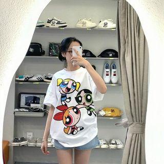Áo Thun THE POWERPUFF GIRL Chất Liệu Cotton 100% 2 Chiều, Cao Cấp, Co Giãn, Form Rộng Tay Lỡ, Định Lượng 280gsm - GUNN