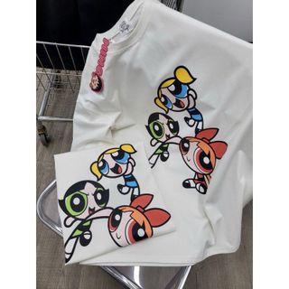 Áo Thun THE POWERPUFF GIRL Chất Liệu Cotton 100% 2 Chiều, Cao Cấp, Co Giãn, Form Rộng Tay Lỡ, Định Lượng 280gsm - GUNN