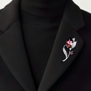 Ghim Cài Áo Hình Hoa Tulip Đính Pha Lê Lớn lấp lánh sang trọng dành cho nam nữ-7cm