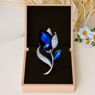 Ghim Cài Áo Hình Hoa Tulip Đính Pha Lê Lớn lấp lánh sang trọng dành cho nam nữ-7cm