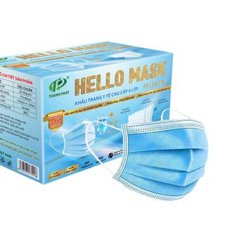 Khẩu Trang Y Tế 4 Lớp Hello Mask (55 cái/hộp) - Y Tế Thành Phát giá sỉ