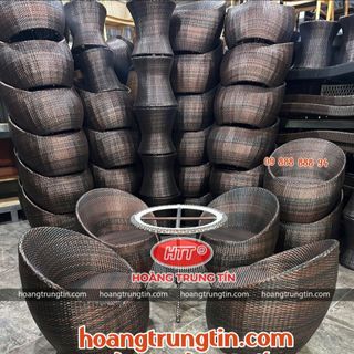 Bàn ghế trứng cafe giá rẻ ghế trứng dây dẹp màu đồng