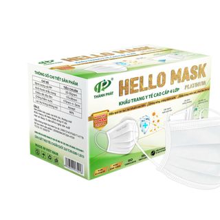 Khẩu Trang Y Tế 4 Lớp Hello Mask (55 cái/hộp) - Y Tế Thành Phát