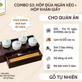 HỘP GIẤY ĂN HỘP KHĂN GIẤY ĂN VUÔNG BẰNG GỖ TỰ NHIÊN SẠCH SẼ SANG TRỌNG BỀN BỈ - THƯƠNG HIỆU BESOL