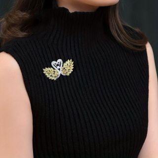 Ghim Cài Áo Hình Thiên Nga Đính Đá Thời Trang Cho Nữ - 4.5cm