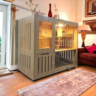Chuồng Mèo Hai Tầng, Nhà Cho Thú Cưng Gỗ MDF Chống Ẩm Gía Tại Xưởng
