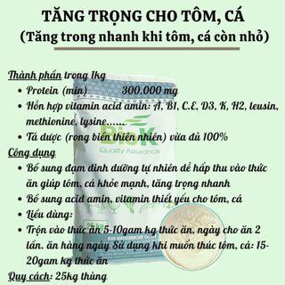 TĂNG TRỌNG CHO TÔM, CÁ  (Tăng trong nhanh khi tôm, cá còn nhỏ) giá sỉ