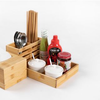 ỐNG ĐŨA MUỖNG KHAY GIA VỊ ĐA NĂNG BẰNG GỖ TRE TỰ NHIÊN DÀNH CHO QUÁN ĂN GIA ĐÌNH - SẠCH SẼ SANG TRỌNG BỀN BỈ - THƯƠNG HIỆU BESOL