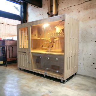 Chuồng Mèo Hai Tầng, Nhà Cho Thú Cưng Gỗ MDF Chống Ẩm Gía Tại Xưởng