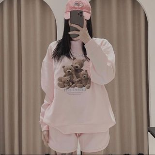 Set Bộ Nỉ Áo Sweater BEAR FAMILY Phối Short Đùi Chất Nỉ Bông - GUNN giá sỉ