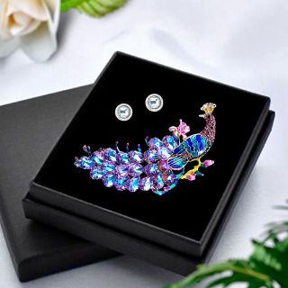 Ghim Trâm Cài Áo Hình Chim Công Đính Đá Sang Trọng Dành Cho Nam Nữ - 8cm