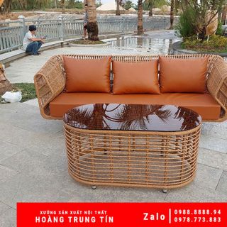 Sofa mây nhựa ngoài trời sofa thư giãn sofa nhựa giả mây sofa nhựa giả mây chuyên dụng ngoài trời