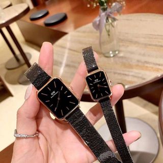SALE ĐỒNG HỒ NAM THỜI TRANG D.W DÂY LƯỚI MẶT CHỮ NHẬT 3
