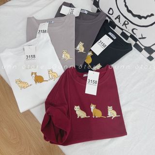 Áo Thun 3158 In Hình MÈO VÀNG Form Rộng Unisex Chất Cotton Khô Loại 1, Thoáng Mát, Thấm Hút Mồ Hôi - GUNN giá sỉ