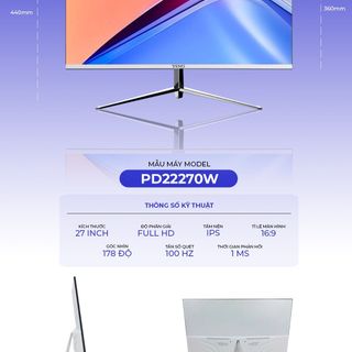 Màn hình 27inch YSNO PD22270W IPS/ Full HD/100Hz/1MS giá sỉ