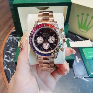 ĐỒNG HỒ NAM CAO CẤP RÔ LE MÁY CƠ VIỀN ĐÁ MÀU 3