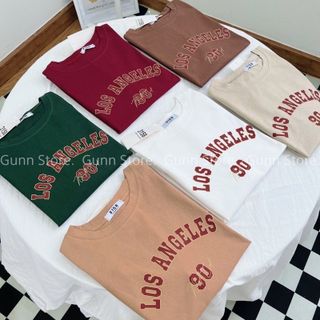 Áo Thun 3158 In Chữ LOS ANGELES Form Rộng Unisex Chất Cotton Khô Loại 1, Thoáng Mát, Thấm Hút Mồ Hôi - GUNN giá sỉ