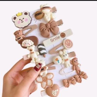 SÉT KẸP TÓC HÀN QUỐC GẤU NÂU THỎ TÍM SIÊU XINH YVY767- TRIỆU VY STORE