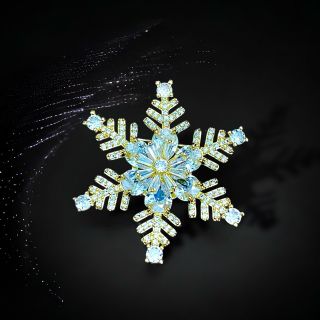 Ghim Cài Áo Hình Hoa Tuyết Dát Đá Thời Trang Cao cấp Dành Cho Nam Nữ- 4cm