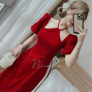 ÁO DÀI CÁCH TÂN NHUNG TUYẾT CỔ YẾM CỔ TÀU YVY004 - TRIỆU VY STORE