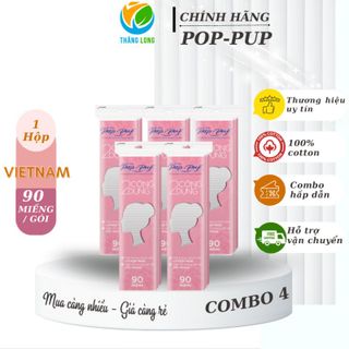 Bông tẩy trang PoP-Puf 2 công dụng bịch 90 miếng giá sỉ