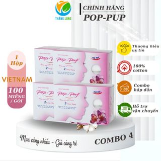Bông Trang Điểm Pop Puf Hồng (100 Miếng / Hộp)