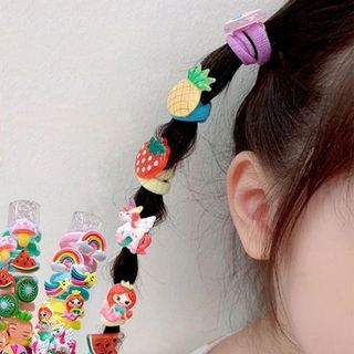 TÚI 10 CHUN BUỘC TÓC VẢI DÍNH ICON CHO BÉ MS946
