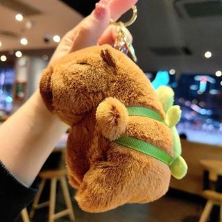 MÓC KHÓA THÚ BÔNG CAPYBARA RÙA. DÂU TÂY