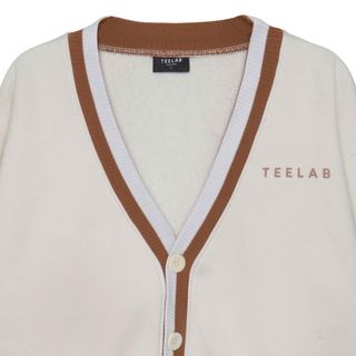 Áo khoác cadigan PHỐI VIỀN logo in T E E LAB form rộng 55kg-80kg