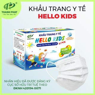 Khẩu Trang Hello Kids Họa Tiết Hoạt Hình Đáng Yêu (50 Cái/Hộp) - Y Tế Thành Phát giá sỉ