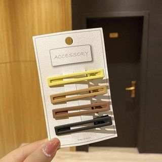 VĨ 4 KẸP MÁI NHÁM CHỮ NHẬT MÀU TỐI GIẢN MS1074