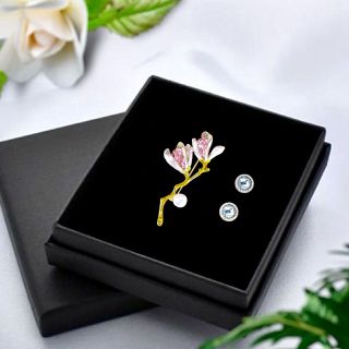 Ghim Trâm cài hoa mộc lan pha lê thời trang dành cho nam nữ - 6cm